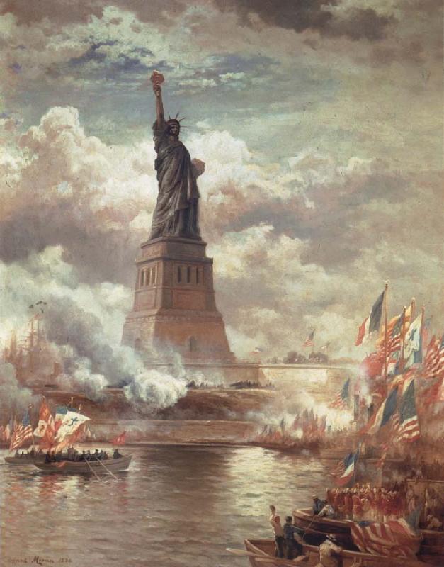 Moran, Edward Statue of Liberty Enlightening the World France oil painting art